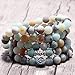 SEVENSTONE 8MM 108 Mala Beads Charm Bracelet for Men Women Yoga Bracelet Necklace Father's Day