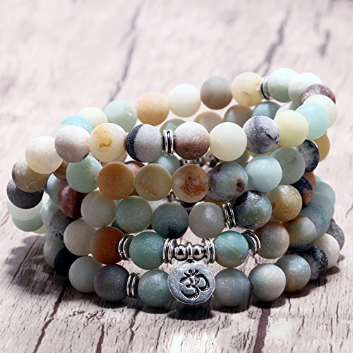 SEVENSTONE 8MM 108 Mala Beads Charm Bracelet for Men Women Yoga Bracelet Necklace Father's Day - Thumbnail 5