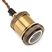 Weanas Pendant Light Kit Hardwire, E26/ E27 Modern Ceiling Hanging Light Fixtures, Copper Effect Ceiling Hanging Textile Cord Lamp Holder (Brass Finish)