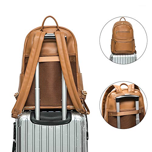 Leather Diaper bag Backpack by Mominside, Backpack for Women, Baby Bag (Brown)
