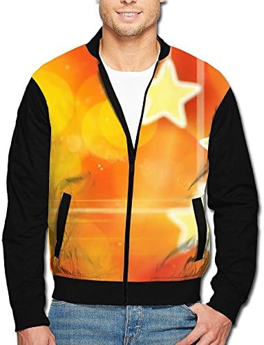 Men's Stars Gold Color Block 80s Jackets\r\nFashion Cold Weather For Golf