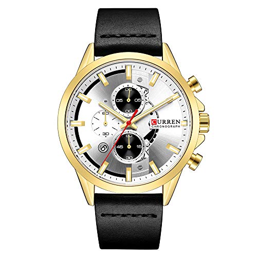 Reloj de Pulsera de Cuarzo para Hombre con cronógrafo de Acero Resistente al Agua