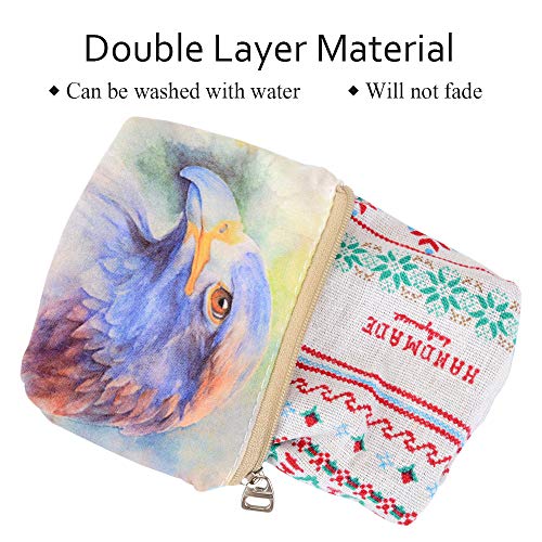 Women and Girls Cute Fashion Coin Purse Wallet Bag Change Pouch Key Holder (Oil Painting Eagle) - Thumbnail 3