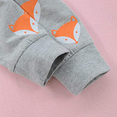 Cute Newborn Clothes Charberry Infant Baby Girl Boy Fox Print Warm Romper Jumpsuit - Thumbnail 2