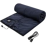 lomitech Camping Blanket,Heated Blanket with 3 Heating Levels Waterproof Wearable Multi-use Noiseless Fast USB Heating for Outdoors Stadium Home Office (Black)
