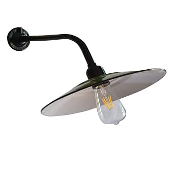 Industrie Wandleuchte Aussen Schwarz Grun Metall Schirm Wandlampe