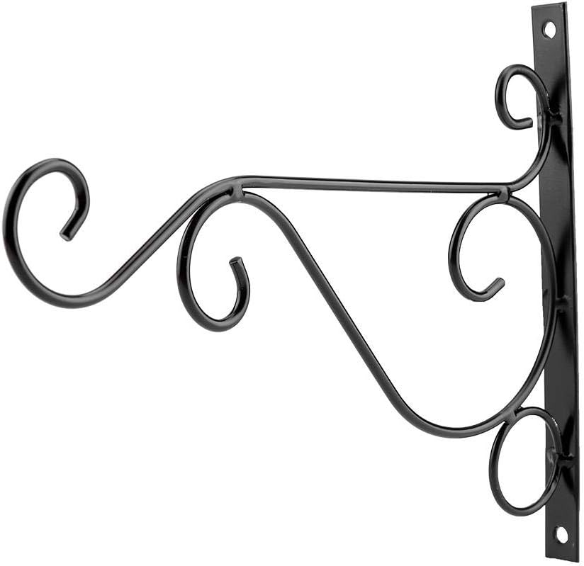 Regun Utility Plant Hanging Bracket - Iron Plant Hanger Wall Hanging Bracket Flower Hook for Home Garden Decoration 30 * 21cm(Black) - Image 4