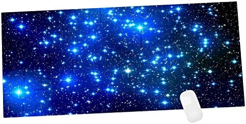 Large Mouse Pad, EONANT Extended Gaming Mouse Pad 900x400x2mm Non-Slip Rubber Mice Pads with Stitched Edges Water-resistant (Blue Star)