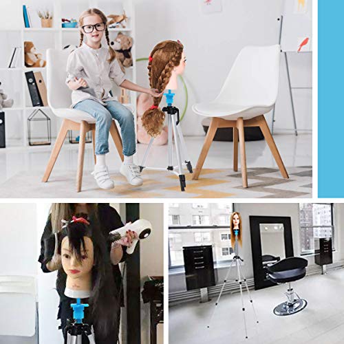Adjustable Wig Head Stand Tripod Holder Mannequin Tripod for Hairdressing Training - Thumbnail 5