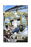 Sacramento, California - Montage (Light Switchplate Cover)