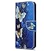 YOKIRIN Galaxy S9 Plus Case, Flip Folio Wallet Case PU Leather Slim-Fit Shockproof Soft TPU Interior Bumper Credit Card Slots Magnetic Closure Protective Cover Stylus Dust Plug, Butterfly