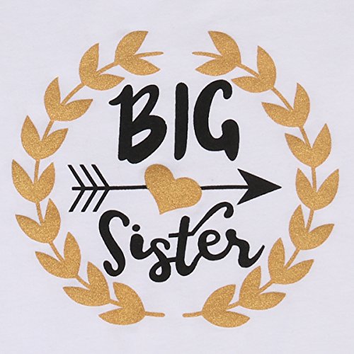 Baby Girl Big &Little Sister Bodysuit Tops Bowknot Striped Skirts Dress Set (2-3 Years, Big Sister)