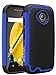 Moto E (2nd Gen) Case, LK [Shock Absorption] Hybrid Dual Layer Armor Defender Protective Case Cover for Motorola Moto E (2nd Generation) (Blue)
