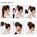 Tousled Updo Ponytail Hair Extensions Fluffy Messy Wavy Ponytails Bun Scrunchies Hairpiece Human Made 100% Real Natural Premium Synthetic Hair for Women Lady ash blonde/bleach blonde