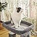 PAWZ Road 34 Inches Cat Tree Multilevel Cat Tower with Double Condos, Spacious Perch, Fully Wrapped Scratching Sisal Post and Replaceable Dangling Balls Gray