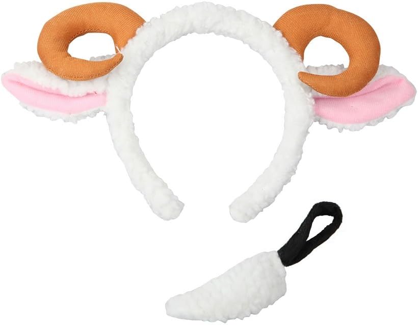Wicked Costumes Adult Sheep Animal Ears & Tail Set Fancy Dress Accessory, White