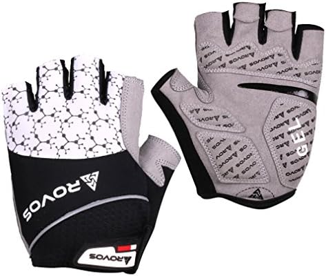 ROVOSCycling Gloves Gel Men Bike Gloves Biking Gloves Half Finger Bicycle Gloves- Anti Slip Shock Absorbing 5mm Padded Breathable Mountain Bike Gloves for Women