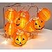 OurWarm Halloween Lights 10LED Pumpkin String Lights Battery Powered Orange Lanterns for Halloween Party Indoor Outdoor Decorations, 4 Ft