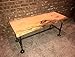 Handcrafted SRLWerks Industrial Pipe & Wood Coffee Table Live Edge Rustic Vintage Coffee Tables — House Modern Coffee Table — Natural Wood Coffee Table — Living Room Furniture (Natural)