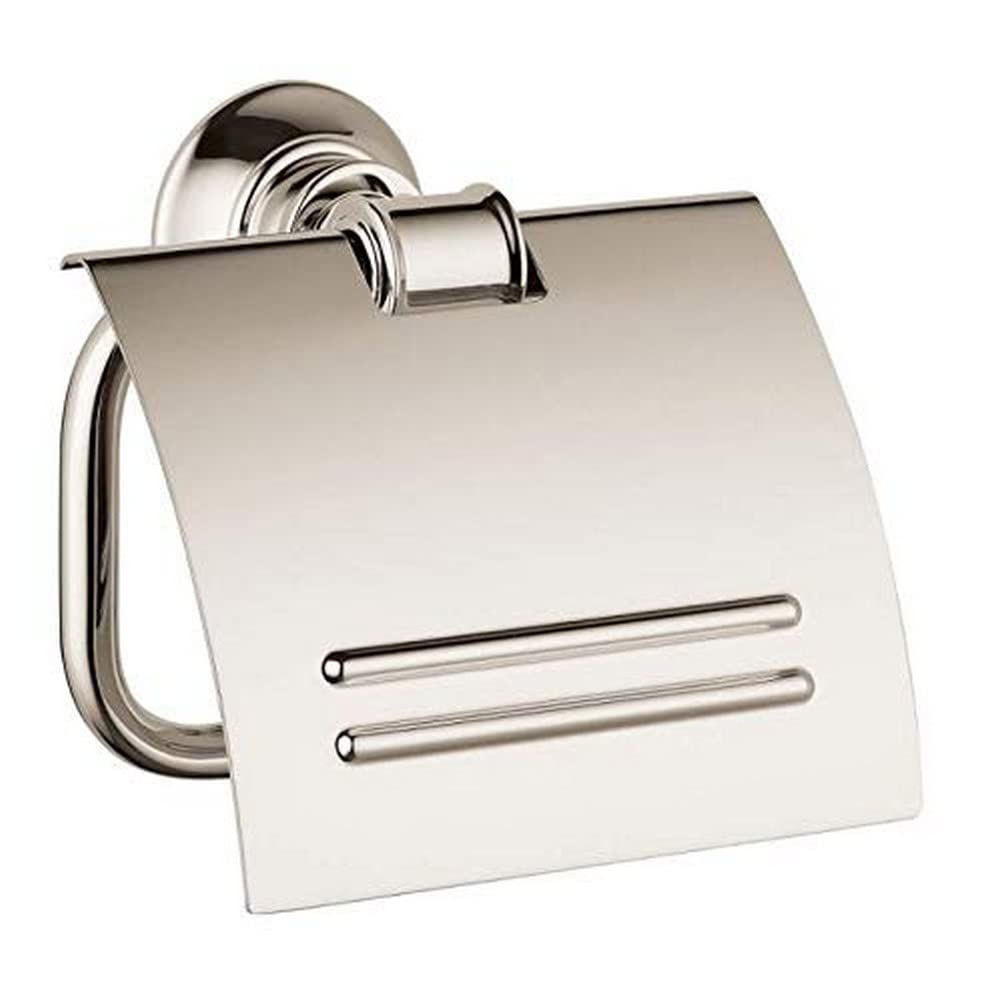 Hansgrohe 42036830 Toilet Paper Holder with Cover, Polished Nickel