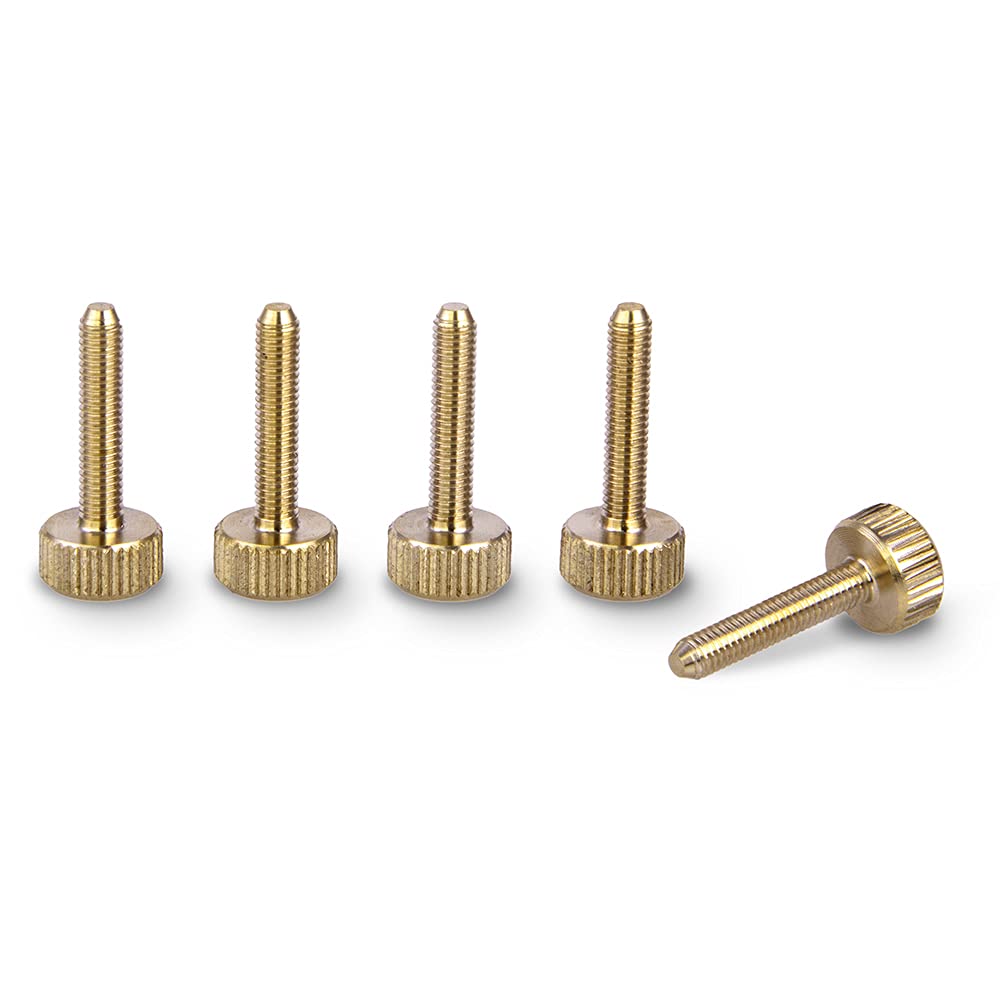 PrecisionGeek® M3 Knurled Thumb Screws Brass – CNC Machined Fasteners for Metal, Wood, Acrylic & Electronics – Hand Tightening (Flat – 15 mm – 5 pcs)