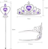 Vicloon Elsa Princess Tiara and Magic Wand Set Purple Crown Wand view 2
