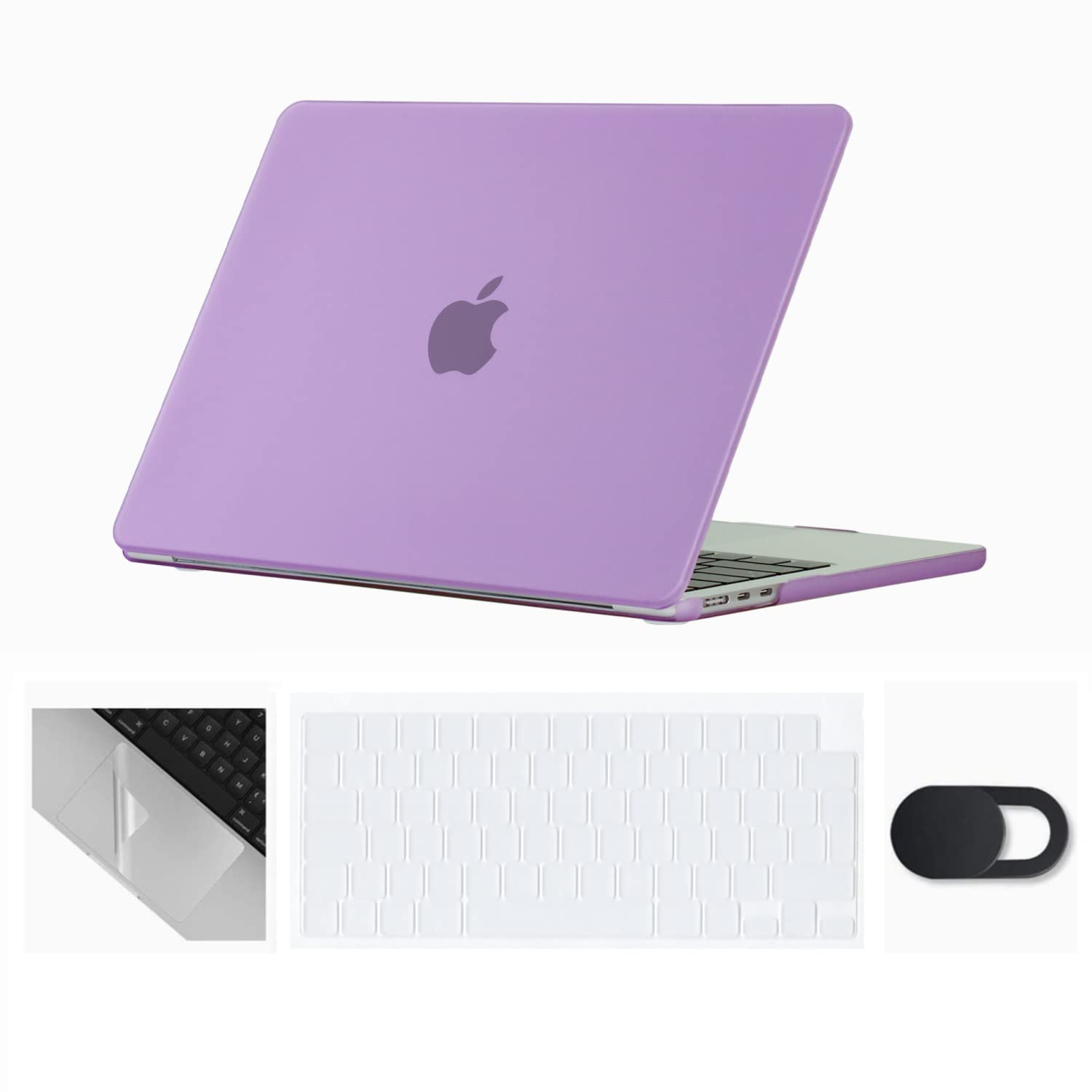 Se7enline Compatible with MacBook Air 13 inch Case M4/M3/M2 2022-2025 for Mac Air 13-inch A2681/A3113/A3240 Laptop Hard Shell Case with Keyboard Cover & Webcam Cover & Trackpad Protector,Light Purple