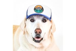 Sunset Collection, PupLid Trucker Hats for Dogs (Large) Premium Stylish Sun Protection for The Modern Dog - Adjustable for Secure Comfortable Fit on Active Dogs (Blue, All-Terrain)