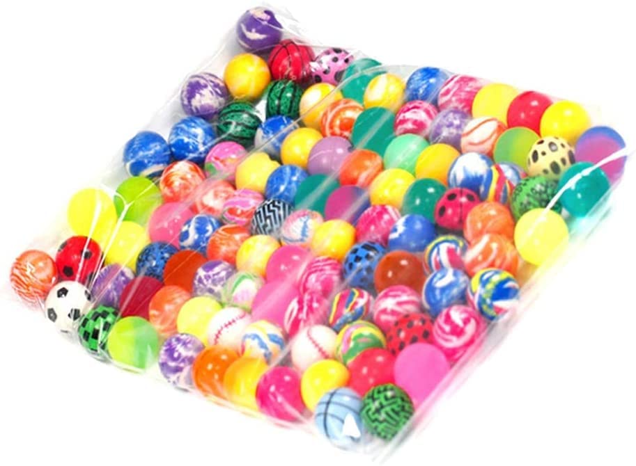 50 Pieces Assorted Colorful Bouncy Balls Bulk Mixed Pattern High Bouncing Balls for Kids Party Favors, Prizes, Birthdays Gift (28 mm)