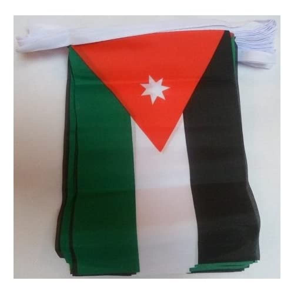 AZ FLAG Jordan Bunting Flag, 20 Ft Garland with 20 Small Jordanian Flags 8'' x 6'', 100% Polyester String Pennant, 6 meters — image 1