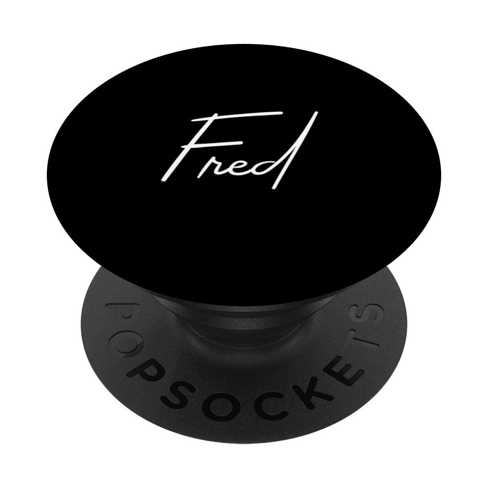 Fred Name White on Black for Boys & Men - Fred PopSockets Grip and Stand for Phones and Tablets