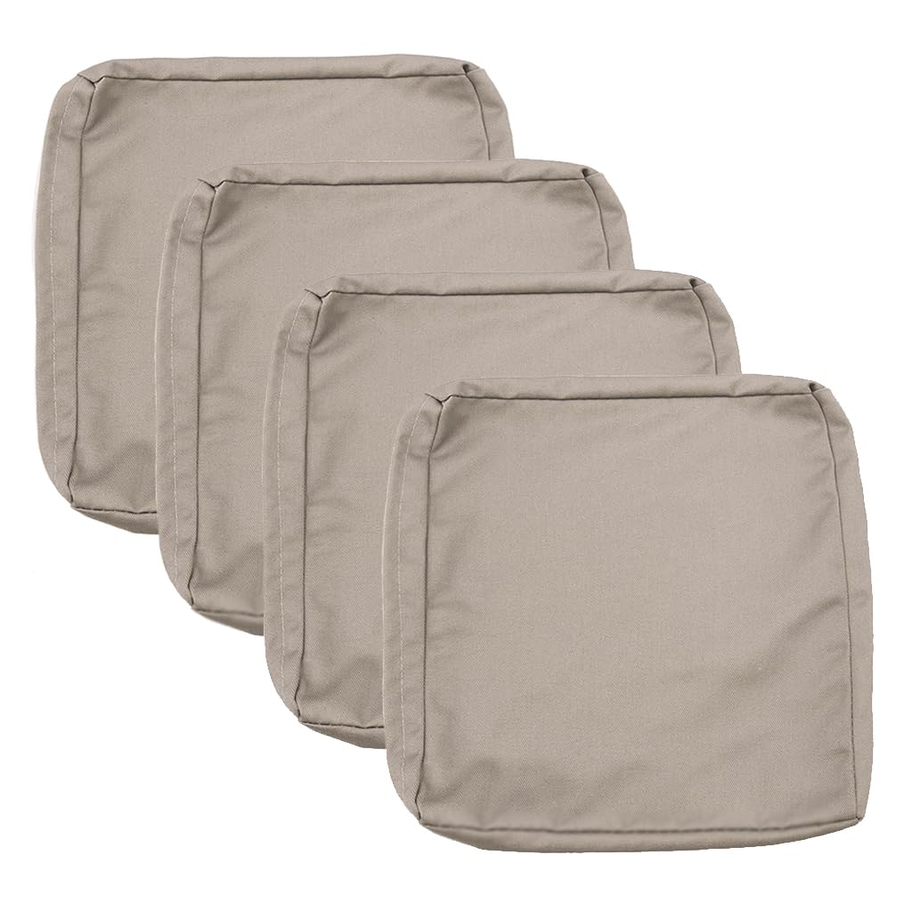Photo 1 of Sqodok Patio Cushion Covers 21x19 Waterproof Outdoor Cushion Covers Replacement 4Pack Patio Cushion Seat Slicovers for Sectional Sofa, Wicker Chair, Tan