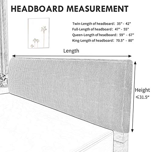 EasyGoing Stretch Bed Headboard Cover,Small Square Jacquard Headboard