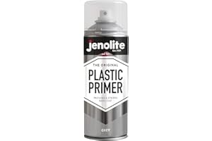 JENOLITE Plastic Primer Spray - GREY - Strong Adhesion Spray Paint Primer for Indoor and Outdoor Use On Hard Plastic Surfaces - 400ml (13.5fl oz)