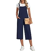 Airpink Women's Adjustable Jumpsuits Casual Wide Leg Overalls Summer Loose Rompers with Pockets