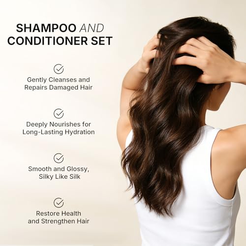 Karseell Collagen Hair Treatment Repair Conditioning, Shampoo and Conditioner Set for Dry Damaged Hair All Hair Types 16.9floz + 16.9floz