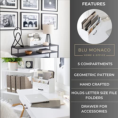 Mail Organizer Countertop Kitchen White Wood Desk Organizer Storage