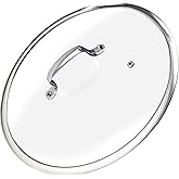 Cylvoorp Premium Tempered Clear Glass Lids, 11", 12", 13" Stainless Steel Replacement Lid for Pots, Pans and Skillets, Large 