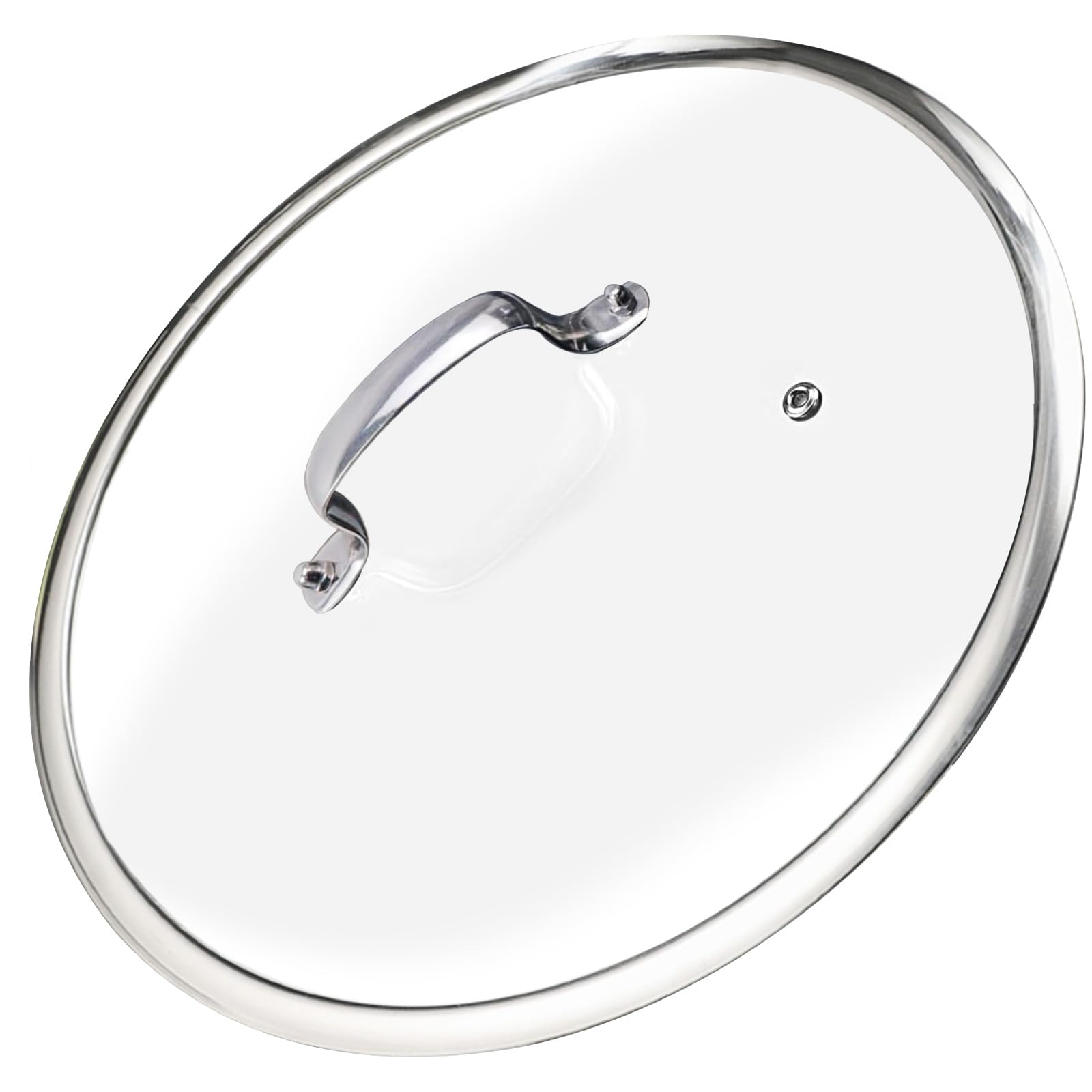 Photo 1 of 14 Inch Glass Lid For Pots, Pans and Skillets, Clear Glass Lid Replacement with Steam Vent, Stainless Steel Covers For large Frying Pan, Stock Pot, Cast, Fits Pots With Inner dia. 14.1-14.5 Inches