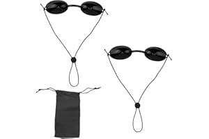 Penitue 2pcs Sunbed Eye Goggles, Adjustable Strap Tanning Goggles with Storage Bag Eye Infrared Protection for Sunbathing Bea
