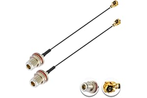 POBADY 2PCS U.F.L1 to N Type Female Low Loss Coaxial Cable 4" /10CM U.F.L1 1.13mm Mini-Coaxial Pigtail Cable for Wireless Routers Mini PCIE Network Cards PCI Wi-Fi WAN Repeater