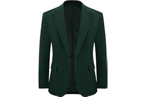A&J DESIGN Mens One Button Suit Jacket with Lapel Boutonniere Hole Slim Fit Casual Business Sport Coats and Blazers