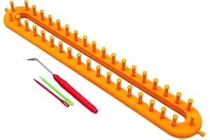 HZ YIHAI AUTUMN Rectangle Knitting Looms，Plastic Weaving Looms Set，Weaving Loom，Scarf Hats Making Tools，DIY Crocheting Handmade Craft Kit with a Crochet Hook and Needle for Knitting Lovers，36 cm (Yellow)