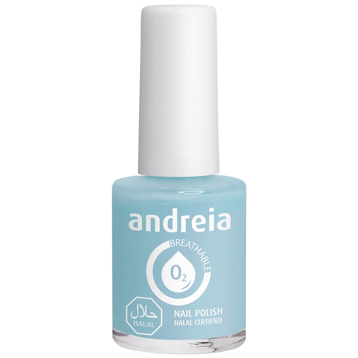 Andreia Halal Breathable Nail Polish - Water Permeable Glossy Halal Nail Polish Vegan and Cruelty-Free - Colour B3 Blue - Shades of Green 10.5 ml
