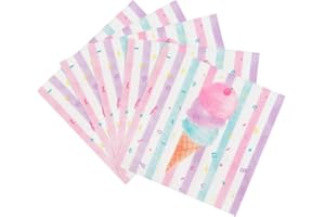 WERNNSAI Ice Cream Party Napkin Supplies - 50 Pcs Napkins Disposable 3 Ply Sweet Ice Cream Party Decoration Birthday Baby Sho