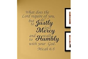 SLAP-ART What Does The Lord Require of You but to do justly Love Mercy Vinyl Wall Decals Quotes Sayings Words Art Decor Lettering Vinyl Wall Art Inspirational Uplifting