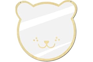 Acrylic Mirror, Cute Bear Shape Self Adhesive Safe Kids Mirror for Children's Room, Bathroom Acrylic