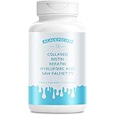 ACADEMICIAN Collagen Supplements for Women and Men Biotin Capsules Keratin Saw Palmetto with Hyaluronic Acid Capsules DHT Blocker Vitamins Folic Acid - 120 Count