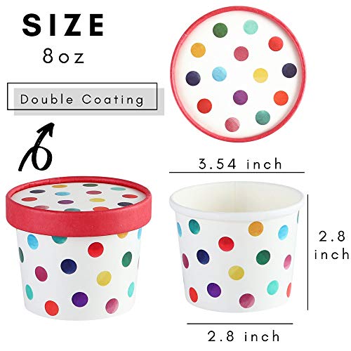 Disposable Ice Cream Bowls with Lids 40 Pack 8 oz Ice Cream