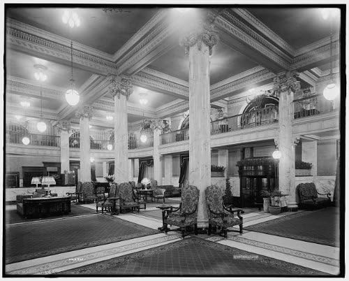 Photographs - INFINITE PHOTOGRAPHS Photo: Hotel Utica,Reception Lobby,interiors,Furniture,Chairs,Utica,New York,NY,1905 1